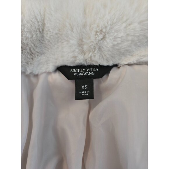 Simply Vera Vera Wang Faux Fur Jacket XS Off-White soft fairycore cottagecore - Picture 4 of 7